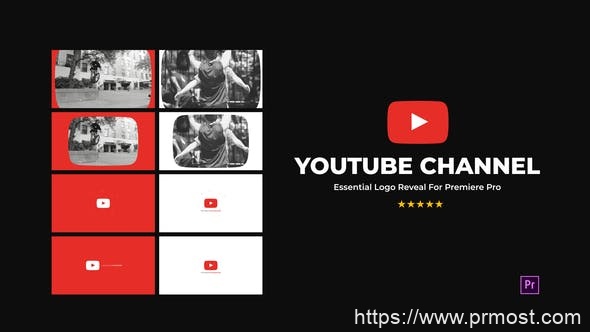 1267-YouTube徽标动态展示包装Pr模板YouTube