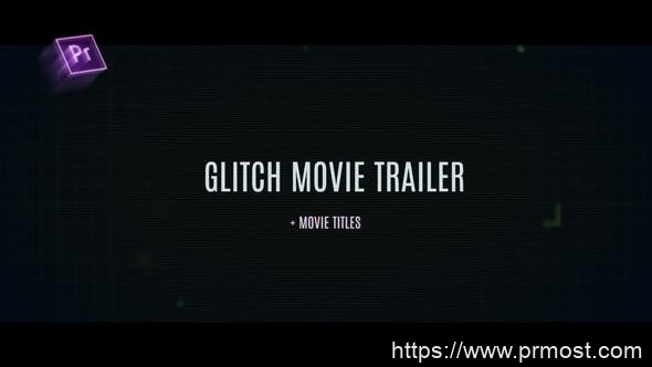 1296-电影预告片小故障动态展示Pr模板Glitch Movie Trailer