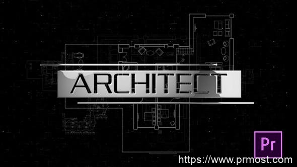 1414-建筑师徽标展示演绎Pr模板Architect Logo Reveal