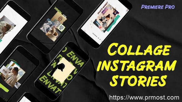 1420-拼贴艺术Instagram故事动态演绎Pr模板Collage Art Instagram Stories | MOGRT