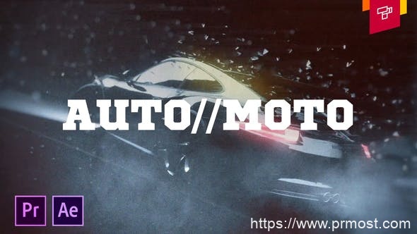 1428-自动摩托动态视频展示简介Pr模板Auto Moto Intro