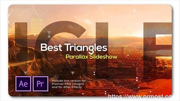 1478-最佳三角形视差幻灯片放映展示Pr模板Best Triangles Parallax Slideshow