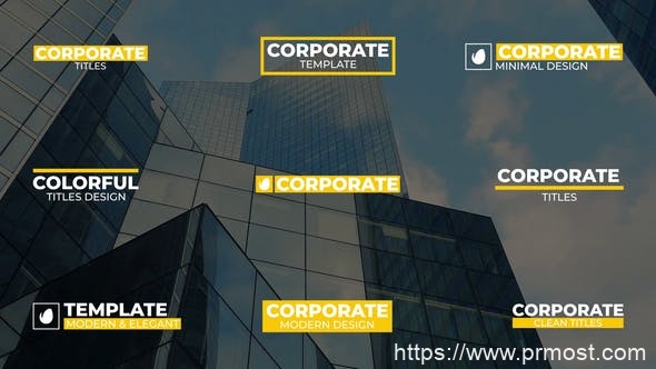 1485-现代大型企业名称动态展示Pr模板Big Modern Corporate Titles