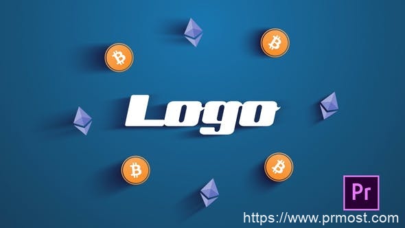 1500-比特币加密徽标动态演绎Pr模板Bitcoin Crypto Logo
