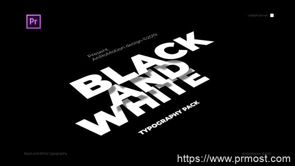 1503-黑白标题和排版过渡展示Pr模板Black And White – Titles And Typography