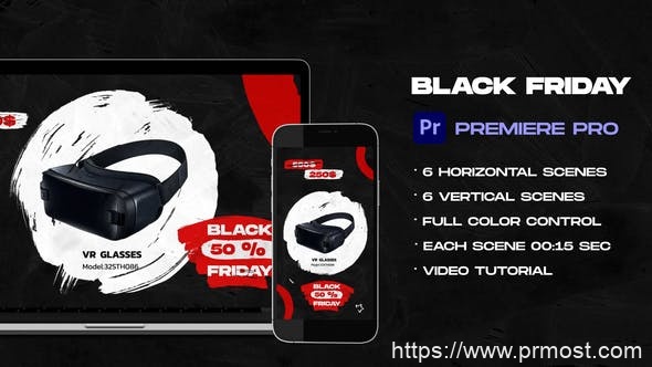 1514-黑色星期五产品促销展示Pr模板Black Friday Sale Promo | MOGRT