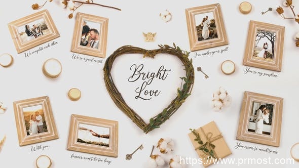 1558-光明的爱浪漫图片视频展示Pr模板Bright Love