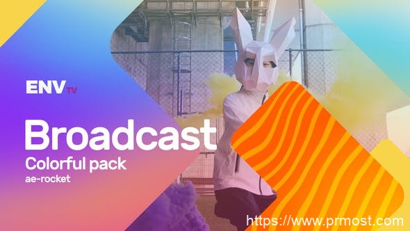 1566-广播彩色套装栏目包装Pr模板Broadcast ID Colorful Pack Mogrt