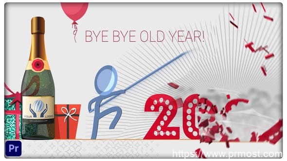 1618-迎接新年快乐庆典视频展示Pr模板Bye-Bye Old Year / Welcome Happy New Year!