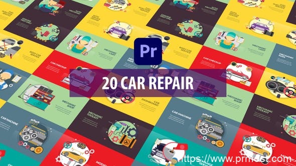 1632-汽车修理动画运动图形演绎Pr模板Car Repair Animation | Premiere Pro MOGRT