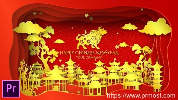 1685-农历新年祝福图片视频展示Pr模板Chinese New Year Wishes – Premiere Pro