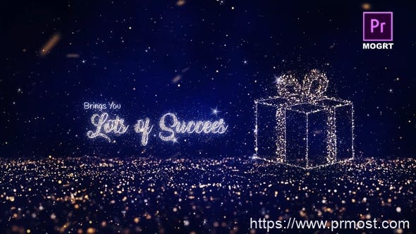 1704-圣诞喜庆的节日祝福标题演绎Pr模板Christmas Festive Mogrt
