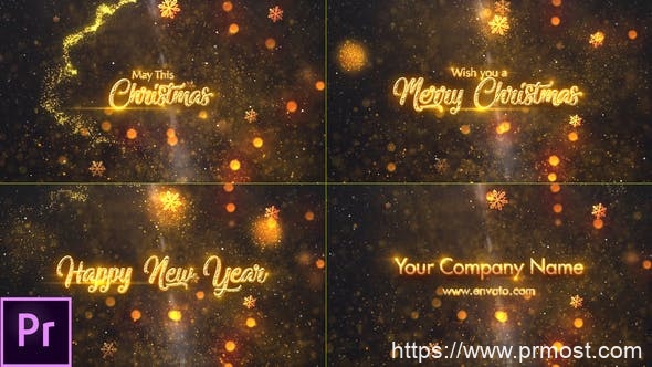 1712-圣诞祝福节日徽标标题动态展示Pr模板Christmas Greetings – Premiere Pro