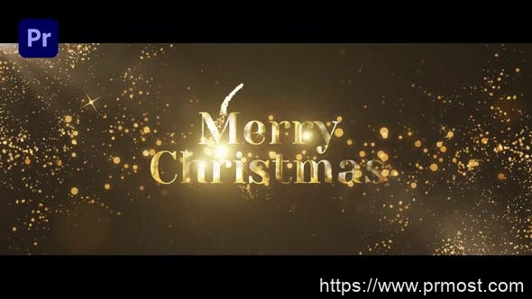 1714-圣诞问候文本标题动态展示Pr模板Christmas Greetings
