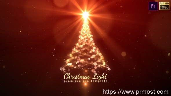 1725-圣诞灯光庆典标志动态演绎Pr模板Christmas Light – Premiere Pro