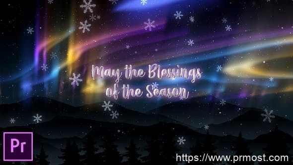 1726-圣诞彩灯问候文字排版标题演绎Pr模板Christmas Lights Greetings – Premiere Pro