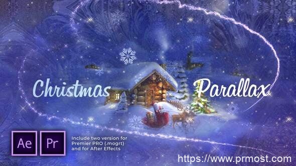 1761-圣诞节视差幻灯片放映展示Pr模板Christmas Parallax Slideshow