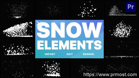 1782-圣诞雪元素特效动态演绎Pr模板Christmas Snow Elements | Premiere Pro MOGRT