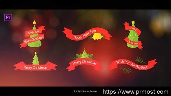 1793-Premiere Pro的圣诞标题文本动画演绎Pr模板Christmas Titles for Premiere Pro