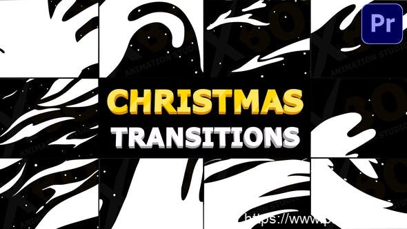1807-圣诞节冬季降雪过渡背景视频展示Pr模板Christmas Winter Transitions | Premiere Pro MOGRT