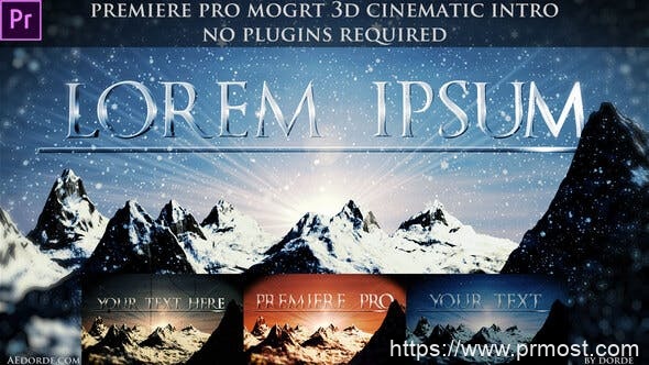 1851-电影开场白动画视频展示Pr模板Cinematic Opener – Lorem Ipsum (Mogrt)