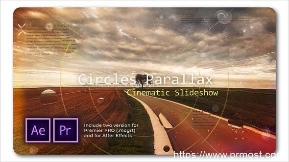 1875-圆形视差电影幻灯片放映展示Pr模板Circle Parallax | Cinematic Slideshow