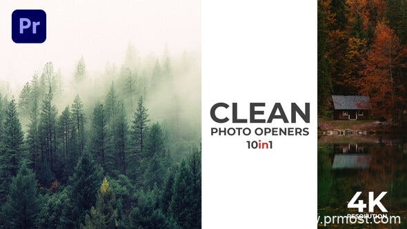 1948-干净的照片开启器徽标揭晓动态演绎Pr模板Clean Photo Openers – Logo Reveal