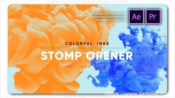 2000-彩色墨水拍打打孔器图片视频展示Pr模板Colorful Inks Claps Stomp Opener