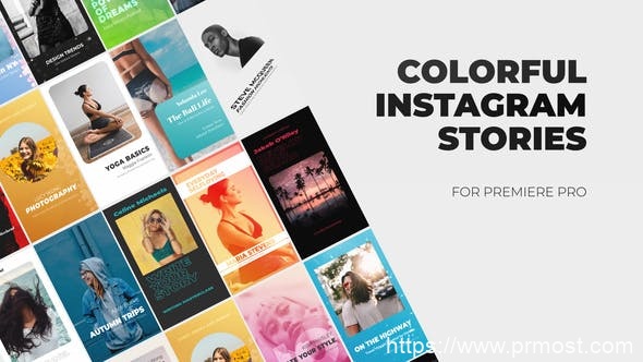 2002-Premiere Pro的丰富多彩的Instagram故事视频展示Pr模板Colorful Instagram Stories for Premiere Pro
