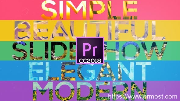 2034-丰富多彩的简单幻灯片放映展示Pr模板Colorful Simple Slideshow
