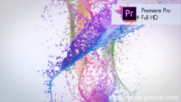 2038-五颜六色的飞溅标志揭晓动态演绎Pr模板Colorful Splash Logo Reveal – Premiere Pro