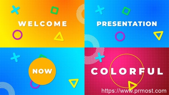 2055-彩色排版打印图片视频展示Pr模板Color Typography Stomp