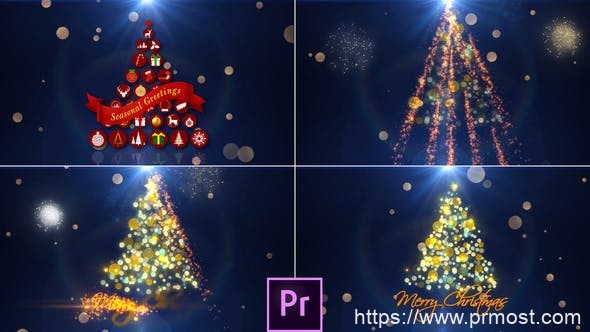 2057-圣诞庆祝活动图片视频展示Pr模板Christmas Intro – Premiere Pro