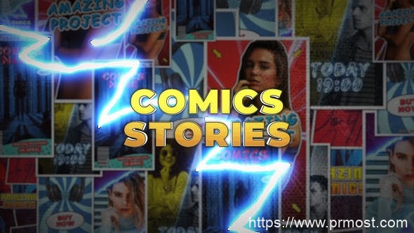 2064-Premiere Pro的漫画Instagram多屏展示Pr模板Comics Instagram Stories – Premiere Pro