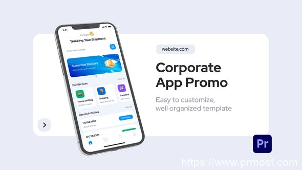 2091-针对Premiere Pro的企业应用促销展示Pr模板Corporate App Promo for Premiere Pro
