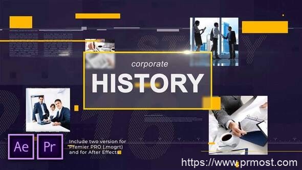 2105-公司历史记录图片视频展示Pr模板Corporate History