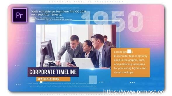 2131-公司时间线演示文稿图片视频展示Pr模板Corporate Timeline Presentation