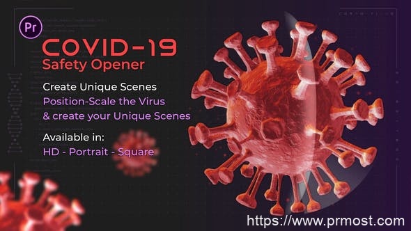 2145-用于Premiere Pro的冠状病毒安全开启器视频展示Pr模板Covid-19 Safety Opener for Premiere Pro