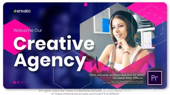 2152-创意机构商业幻灯片视频展示Pr模板Creative Agency