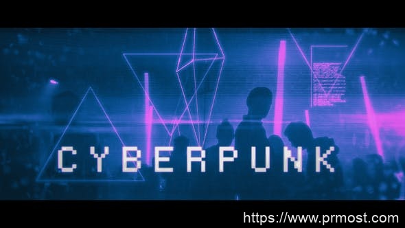 2204-赛博朋克视差幻灯片视频宣传片展示Pr模板Cyberpunk