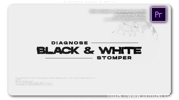 2238-诊断黑白快速标题开场视频展示Pr模板Diagnose Black N White
