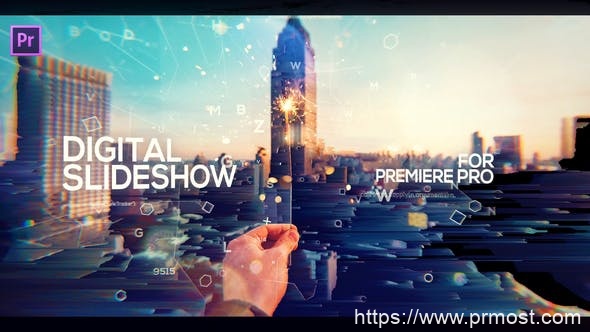 2283-Premiere Pro的数字网络幻灯片开场白展示Pr模板Digital Web Slideshow Opener for Premiere Pro
