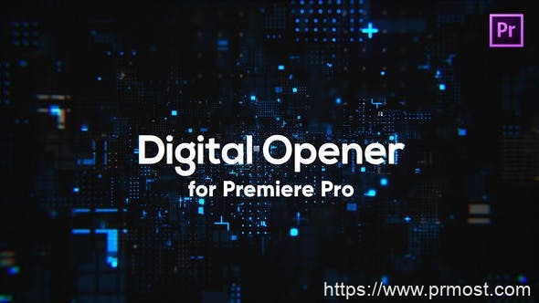 2288-Premiere Pro的数字技术徽标开场视频展示Pr模板Digital Technology Opener for Premiere Pro