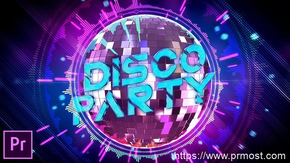 2296-Premiere Pro迪斯科舞会开幕式标题演绎Pr模板Disco Party Opener – Premiere Pro
