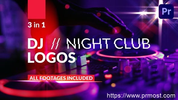 2308-DJ夜总会标志动态演绎Pr模板DJ // Night Club Logos