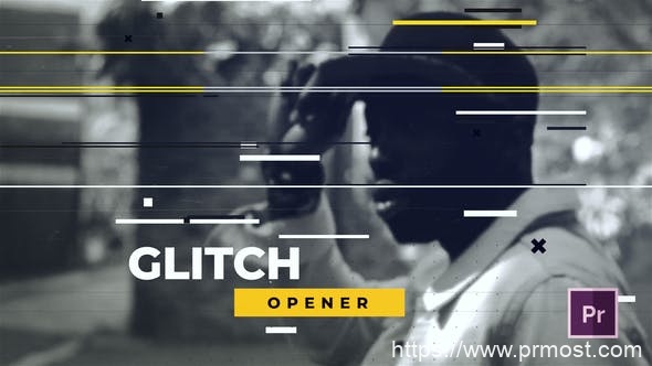 2348-动态史诗图片视频展示开关器Pr模板Dynamic Glitch Opener