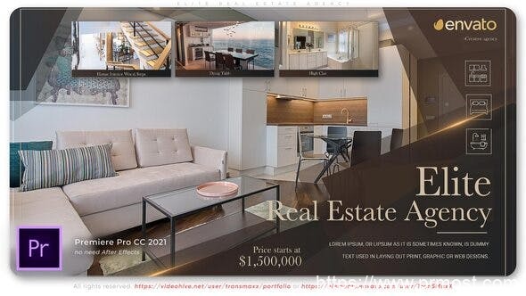 2474-精英房地产经纪公司宣传视频展示Pr模板Elite Real Estate Agency