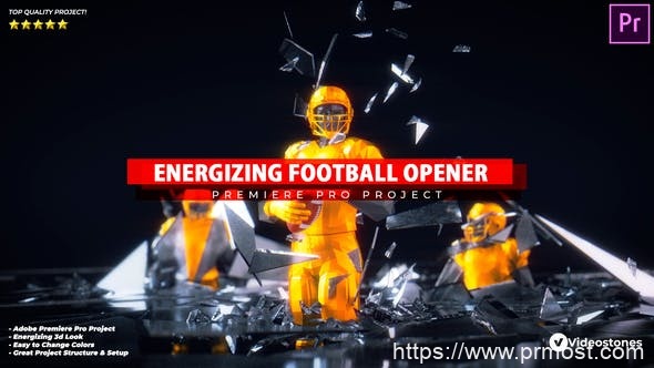 2485-充满活力的美式足球揭幕战开场视频Pr模板Energizing Football Opener – American Football Intro Premiere Pro