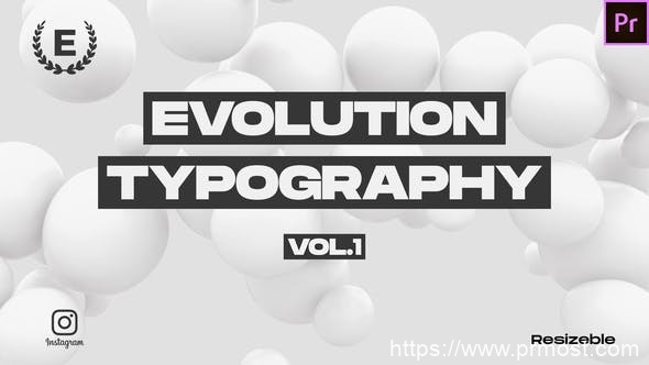 2538-社交媒体3D演变图片视频展示Pr模板Evolution Typography | Media
