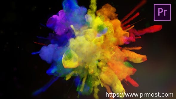 2544-Premiere Pro的爆炸色彩徽标展示动态演绎Pr模板Exploding Colors Logo Reveal – Premiere Pro